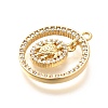 Brass Micro Pave Cubic Zirconia Pendants KK-G519-05G-04-2