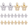 20Pcs 2 Colors Brass Micro Pave Clear Cubic Zirconia Pendants KK-PH0003-35-1