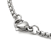 201 Stainless Steel Box Chain Arabic Heart Pendant Necklaces for Women NJEW-M008-02P-3