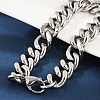 304 Stainless Steel Cuban Link Chain Bracelets for Women Men BJEW-D304-01P-1