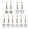 20Pcs 5 Styles Alloy Heart/Flat Round with Tree of Life Pendant Decorations HJEW-TA0001-22-1