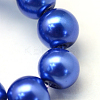 Baking Paint Pearlized Glass Pearl Round Bead Strands X-HY-Q003-12mm-28-3