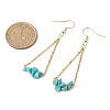 304 Stainless Steel with Synthetic Gemstone Dangle Earrings EJEW-JE06010-10-3