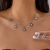 Alloy Rhinestone Snowflake Pendant Necklace & Stud Earrings Set for Women FS-WGDD9A4-08-3