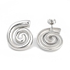 Left and Right Non-Tarnish Vortex 304 Stainless Steel Stud Earrings for Women EJEW-L283-098P-1