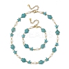 Starfish & Turtle Synthetic Turquoise Beaded Necklace & Bracelet Sets SJEW-JS01385-02-2