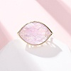 Horse Eye Natural Amethyst Cuff Rings RJEW-M076-04G-05-5