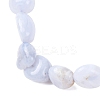 Natural Blue Lace Agate Beaded Stretch Bracelets BJEW-F414-02B-12-6