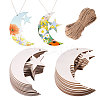40 Bags 2 Styles Moon & Star Unfinished Blank Wooden Pendants Set for Painting Arts HJEW-CA0001-75-1