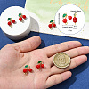 5Pcs Brass FireBrick Enamel Connector Charms KK-CJ0003-26A-2
