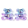 Gradient Color Transparrent Acrylic Eoropean Beads OACR-P024-01-04-1