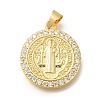 Rack Plating Brass with Cubic Zirconia Pendants KK-Z086-33G-09-1