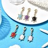 Alloy Enamel Turtle Pendant Decorations HJEW-JM04323-2