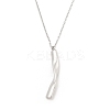 304 Stainless Steel Twist Stick Pendant Cable Chain Necklaces NJEW-H044-08P-1
