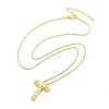 Brass & Plastic Pearl Letter Pendant Box Chain Necklaces for Women NJEW-U017-01G-20-3