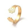 304 Stainless Steel Open Cuff Rings for Women LS-RJEW-G291-04G-1