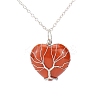 Natural Red Jaspe Heart Pendant Necklaces PW-WG58330-10-1