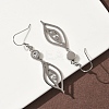 304 Stainless Steel Leaf Dangle Earrings EJEW-Z129-13P-3