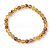 Natural Amber Round Beads Stretch Bracelets for Women Men BJEW-JB13379-2