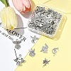 80Pcs Tibetan Style Alloy Moon with Fairy Pendants TIBEP-FA0001-RS-7