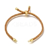 Braided Cotton Cord Slider Bracelet Making MAK-R001-01G-23-1