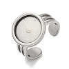 304 Stainless Steel Cuff Ring Findings STAS-B126-11A-P-1