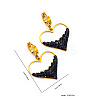 304 Stainless Steel & Rhinestone Hoop Earrings FS-WGD5BB7-04-1
