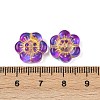 Baking Paint and Golden Metal Enlaced Glass Beads DGLA-T004-10D-3