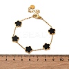 Flower Resin Link Chain Bracelets BJEW-K247-01G-03-4