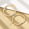 Brass Two Tone Hoop Earrings EJEW-B117-06E-M-2
