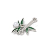 Alloy Green Enamel Bamboo Shaped Connector Charms PALLOY-R151-74P-2
