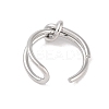 Non-Tarnish Simple Knotted 304 Stainless Steel Open Cuff Ring for Women Men RJEW-Z038-04P-3