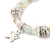 Natural Morganite Chip Beads Multi-strand Bracelet BJEW-JB07052-05-6