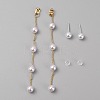 Plastic Pearl Beaded Dangle Stud Earrings EJEW-WH0009-10G-2