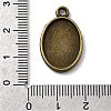 Oval Two-Sided Alloy Pendant Cabochon Settings X-PALLOY-N0088-15AB-NF-3