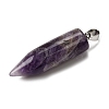 Natural Amethyst Pointed Pendants G-F820-12N-2
