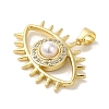 Rack Plating Brass Micro Pave Clear Cubic Zirconia Pendants KK-P267-10G-2
