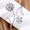 Lotus Alloy Arm Cuff Bangles for Girl Women LS-AJEW-A063-01D-P-1