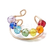 Colorful Glass Cuff Earrings EJEW-JE05699-02-4