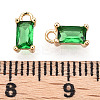 Brass Green Cubic Zirconia Charms KK-S350-367D-C-NF-3