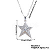 Elegant Brass Micro Pave Clear Cubic Zirconia Star Pendant Necklaces EY0411-2-3
