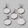 10Pcs 304 Stainless Steel Pendant Cabochon Settings STAS-WH0029-97B-P-1