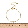 304 Stainless Steel Pave Clear Cubic Zirconia Bowknot Link Bracelets for Women LS-BJEW-G759-10G-3