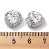 Brass Micro Pave Clear Cubic Zirconia Pendants KK-M102-26P-3