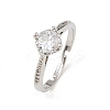 Brass Micro Pave Cubic Zirconia Finger Rings for Women RJEW-B153-01P-4