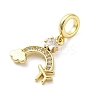 Brass Micro Pave Cubic Zirconia European Dangle Charms KK-D325-09G-2