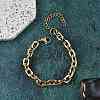 304 Stainless Steel Cable Chain Bracelets for Women BJEW-F488-14G-1