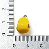 Opaque Resin Chick Charms with Platinum Plated Iron Loops LS-X1-FIND-M012-03-3