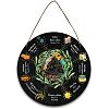 Artsy Woodsy Wheel of the Year Wood Witch Calendar Hanging Wall Decorations HJEW-WH0027-025-1