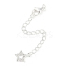 Brass Micro Pave Cubic Zirconia Ends with Chains KK-U043-02S-1